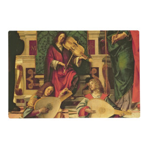 Detail of angel musicians placemat