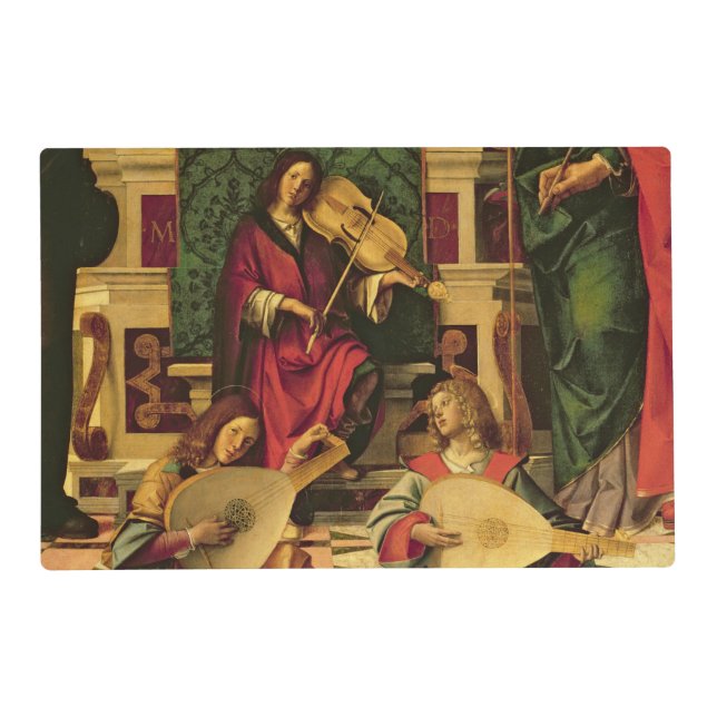 Detail of angel musicians placemat (Front)