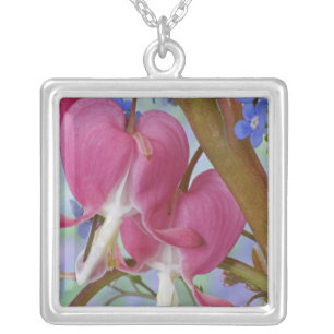 Detail of bleeding hearts and Brunnera Jack Silver Plated Necklace