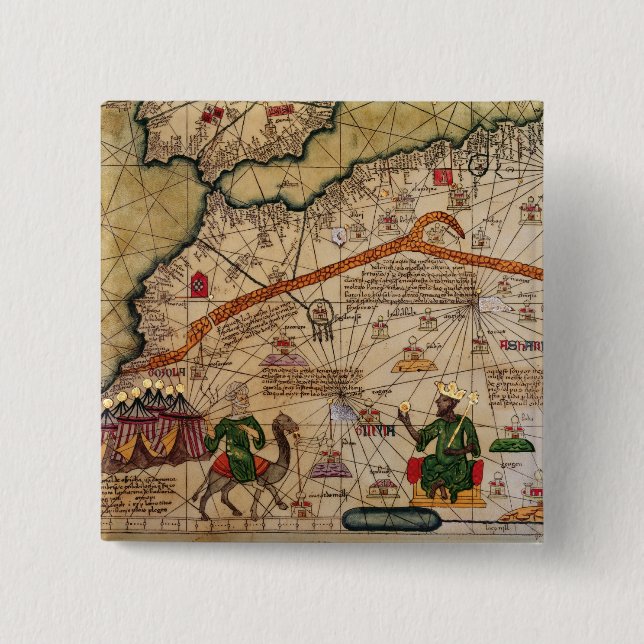 Detail of Copy of a Catalan Map of Europe Button (Front)