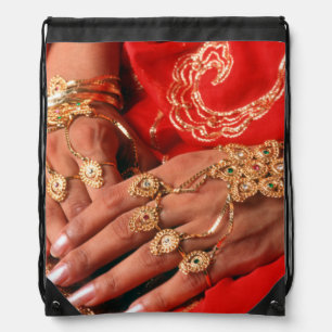 Detail Of Elaborate Jewelry Drawstring Bag