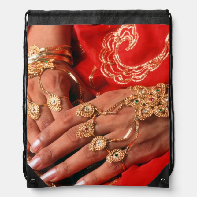 Detail Of Elaborate Jewelry Drawstring Bag (Front)