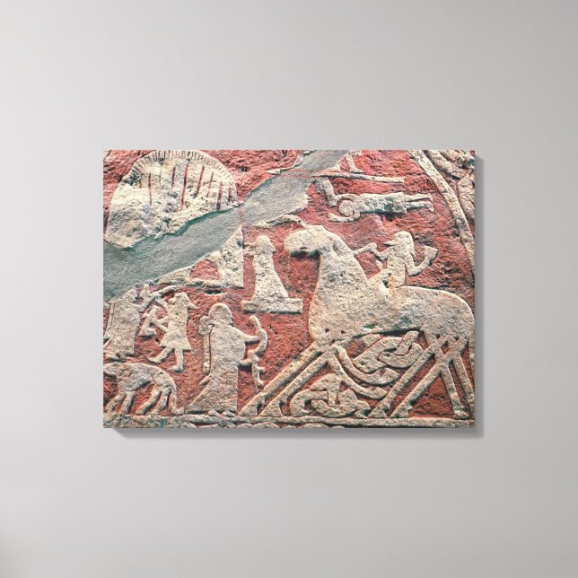 Detail of figures illustrating a saga canvas print (Front)