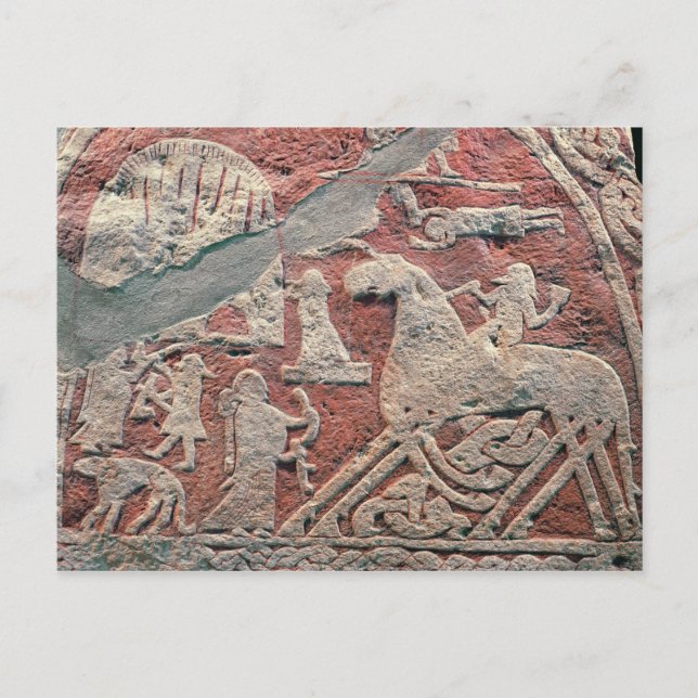 Detail of figures illustrating a saga postcard (Front)
