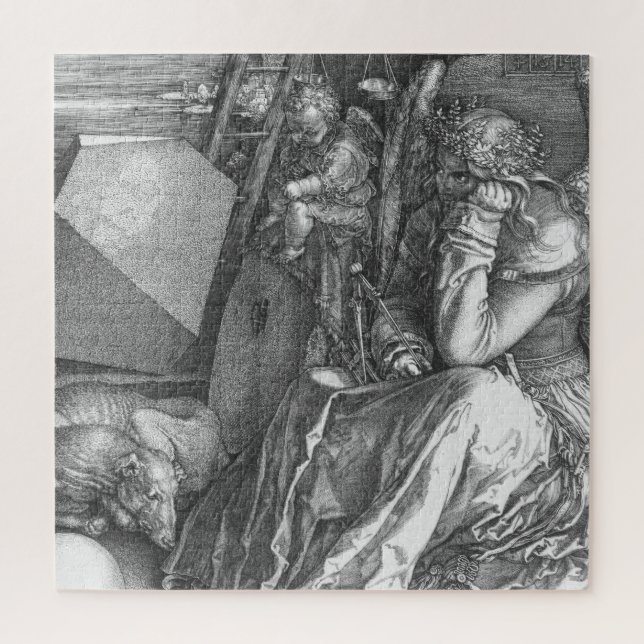 Detail of Melancholia I by Albrecht Dürer (1514) Jigsaw Puzzle (Vertical)