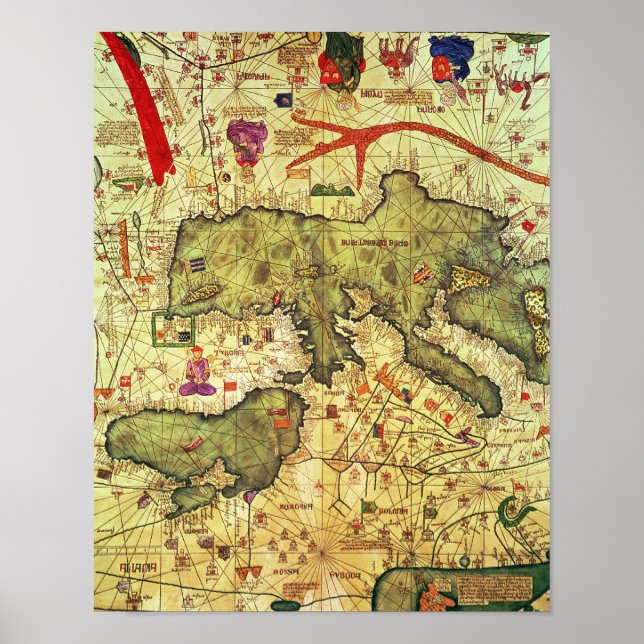 Detail of North Africa and Europe Poster (Front)