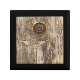 detail of old wooden door jewelry box