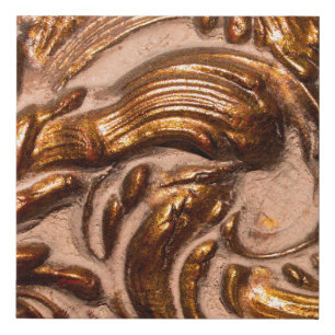 detail of ornamental picture frame, bronze color.  faux canvas print