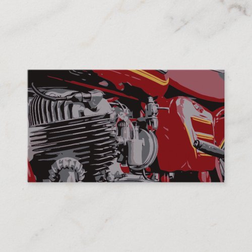 Detail of Red Motorcycle Business Card