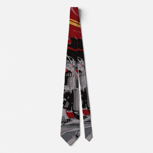 Detail of Red Motorcycle Neck Tie