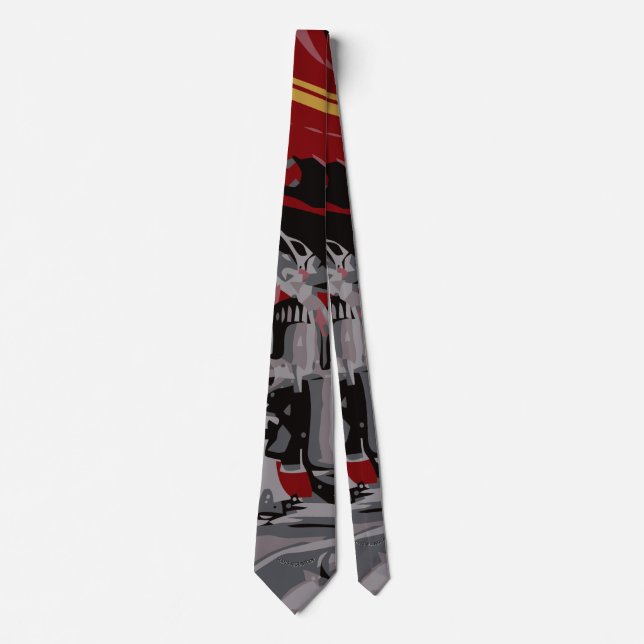 Detail of Red Motorcycle Neck Tie (Front)