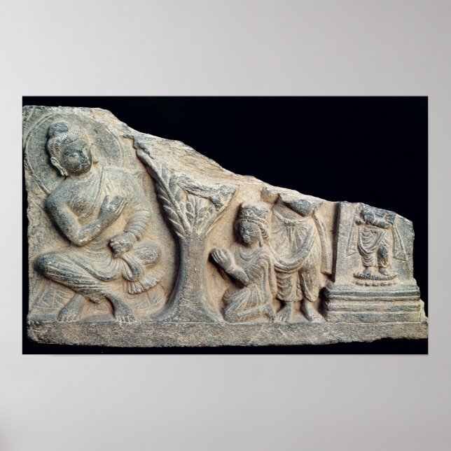 Detail of relief frieze depicting a seated poster (Front)