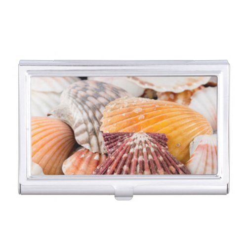 Detail Of Seashells From Around The World 2 Business Card Case
