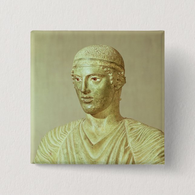 Detail of the Delphi Charioteer, c.470 BC Pinback Button (Front)