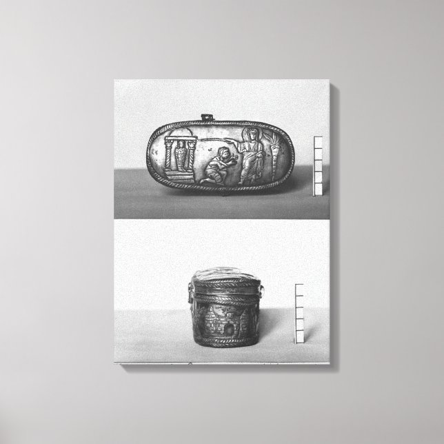 Detail of the lid of a pyxide canvas print (Front)