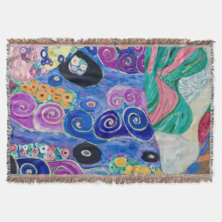 Detail of The Maiden by Gustav Klimt Throw Blanket