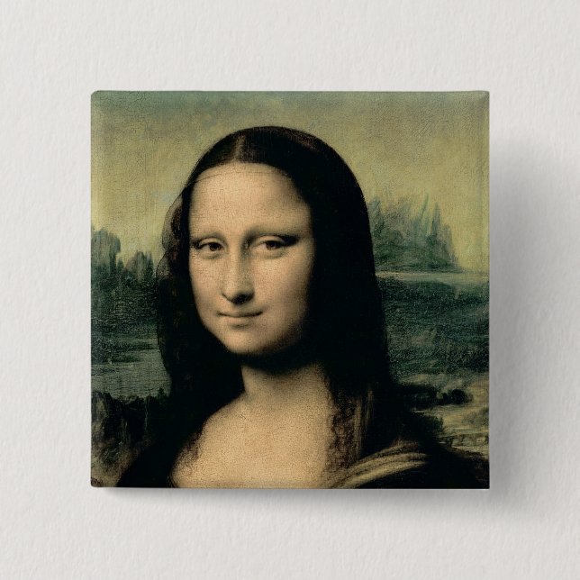 Detail of the Mona Lisa, c.1503-6 Button (Front)