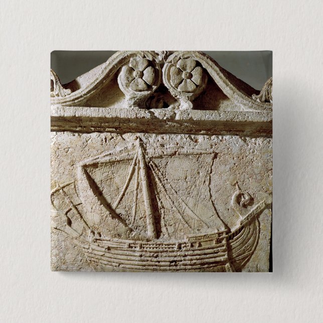 Detail of the Ship Sarcophagus, from Sidon Button (Front)