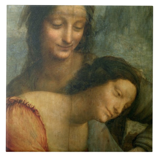Detail of the Virgin and St. Anne from The Virgin Ceramic Tile (Front)