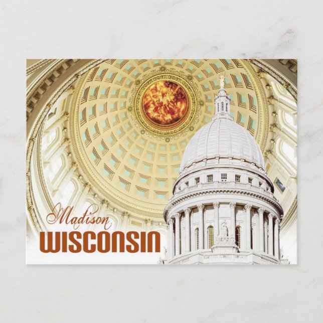 Detail of the Wisconsin State Capitol dome Postcard (Front)