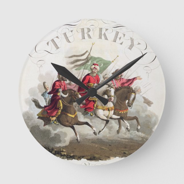 Detail of title page, from 'Costumes of the Variou Round Clock (Front)