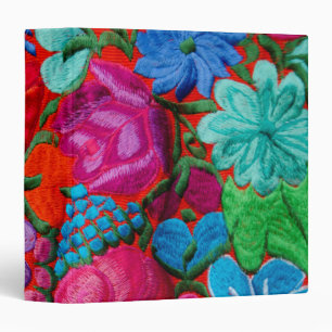 Detail of traditional embroidery floral textile binder