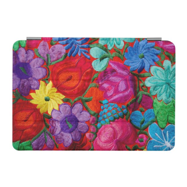 Detail of traditional embroidery floral textile iPad mini cover (Horizontal)