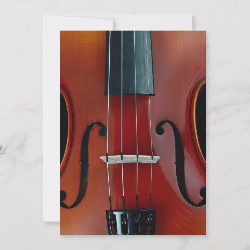 Detail of violin and strings personalized invite
