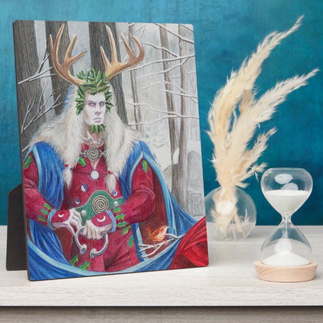 Detail Portrait of Cernunnos as the Holly King Plaque (Side)