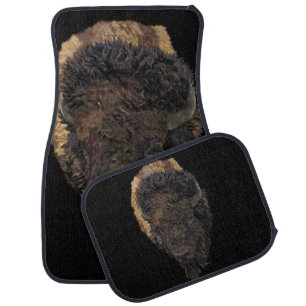 Detailed American Bison Head Western Car Floor Mat