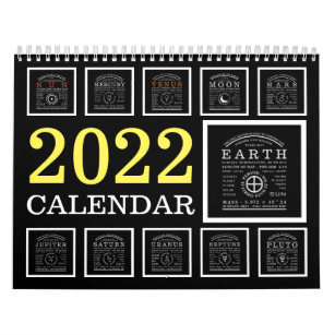 Detailed Astronomy Symbol Calendar