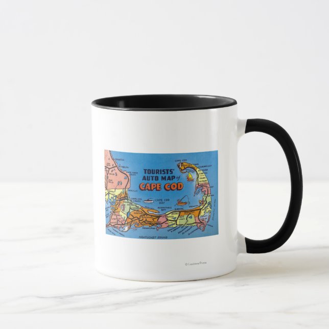 Detailed Auto Map of Cape Cod Mug (Right)