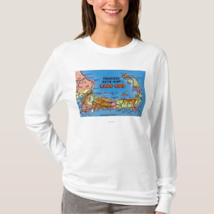 Detailed Auto Map of Cape Cod T-Shirt