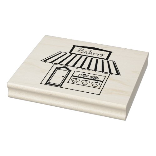 Detailed Bakery Building Art Stamp