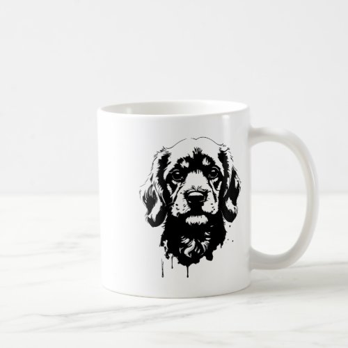 Detailed Black And White Dog Portrait Realistic Ca Coffee Mug