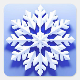 Detailed Blue Snowflake Square Sticker