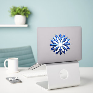 Detailed Blue Snowflake Sticker