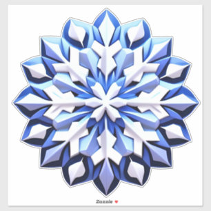 Detailed Blue Snowflake Sticker