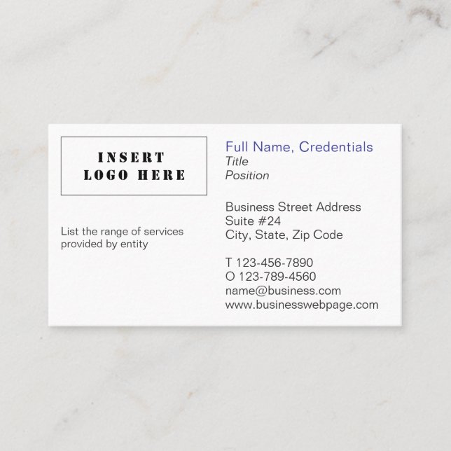 Detailed Business and Corporate White and Blue Card (Front)