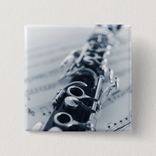 Detailed Clarinet Pinback Button (Front)