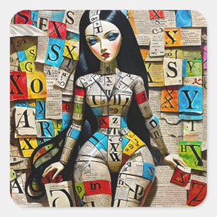 Detailed crosswords are the perfect doll for those square sticker