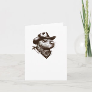 Detailed Denim Capybara Intense Look Sticker Card