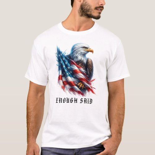   Detailed EagleAP16 American Flag USA Bald  T_Shirt