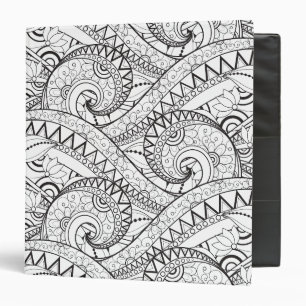 Detailed Floral Pattern Doodle Binder