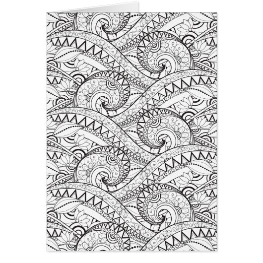 Detailed Floral Pattern Doodle Cards (Front)