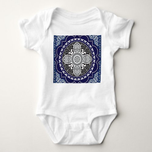 Detailed Floral Scarf Paisley Design Baby Bodysuit