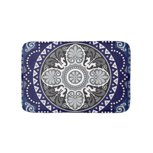 Detailed Floral Scarf Paisley Design Bath Mat