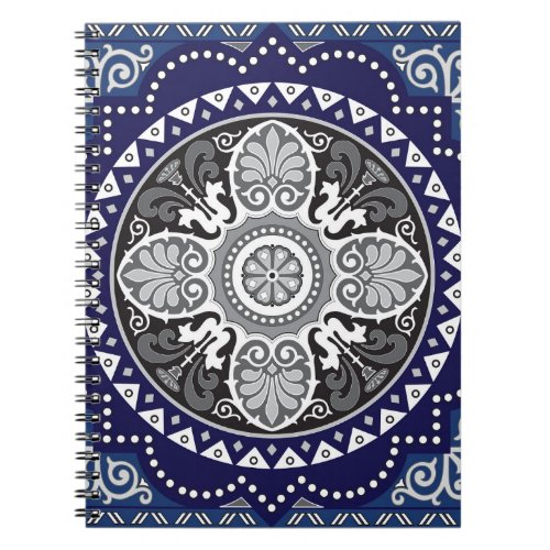 Detailed Floral Scarf Paisley Design Notebook