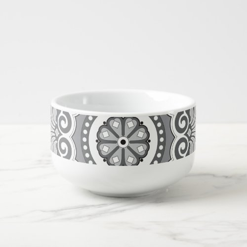 Detailed Floral Scarf Paisley Design Soup Mug