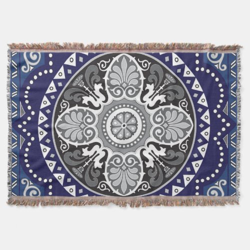 Detailed Floral Scarf Paisley Design Throw Blanket